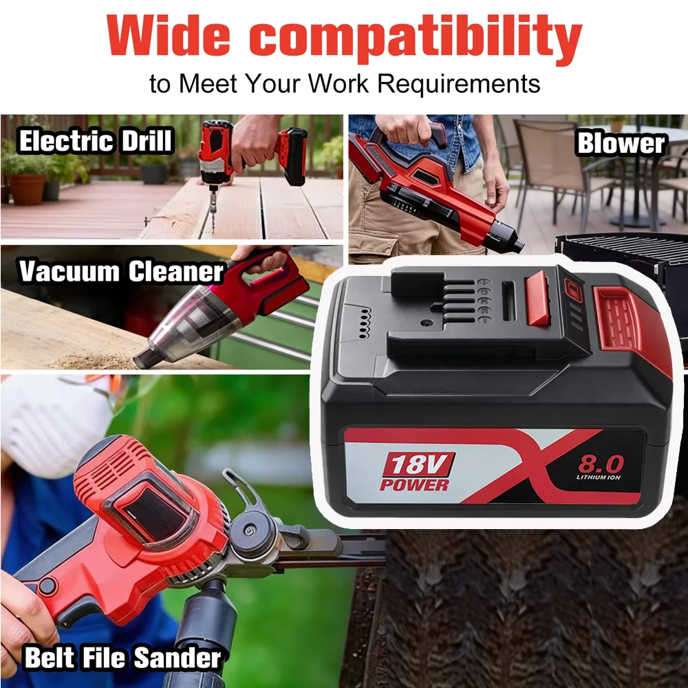 For EINHELL EIN18C2 18V 8000mAh Li-ion Rechargeable Battery Power X-change PX-BAT4 PX-BAT52 4511396 4511437 AXXIO GE-LC 18