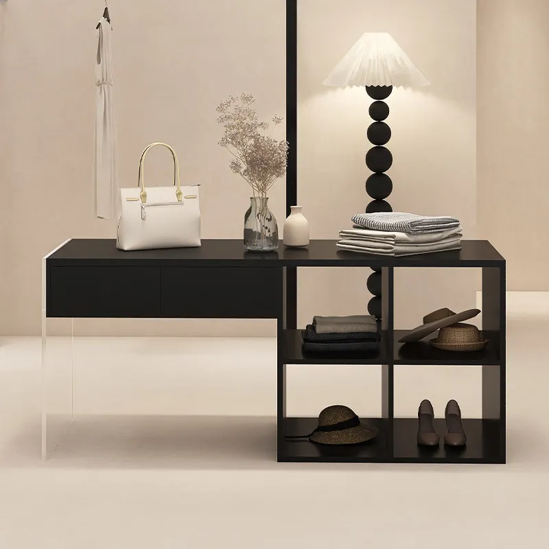 Clothing store, flowing water platform, clothing display table, women's clothing storage, decoration, display island table