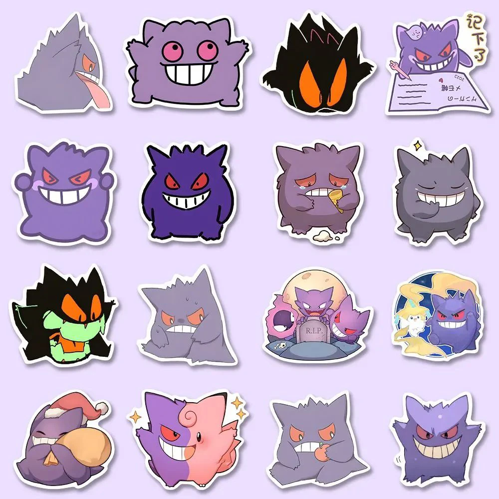 10/20/40/80pcs Kawaii Pokemon Anime Gengar adesivi decalcomanie per bambini giocattolo bottiglia d'acqua diario telefono simpatico cartone animato adesivo decorazione