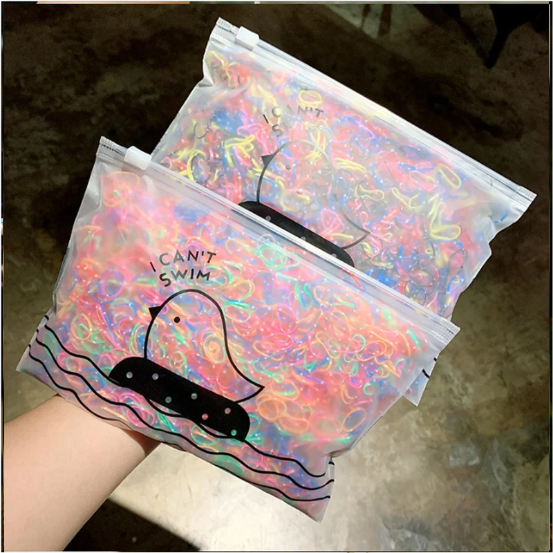 1000 sztuk/opakowanie Kolorowe Gumki do Włosów dla Dziewczynek Małe Jednorazowe Gumki do Włosów Opaski Dziecięce Gumki do Kucyków Akcesoria do Włosów dla Dzieci