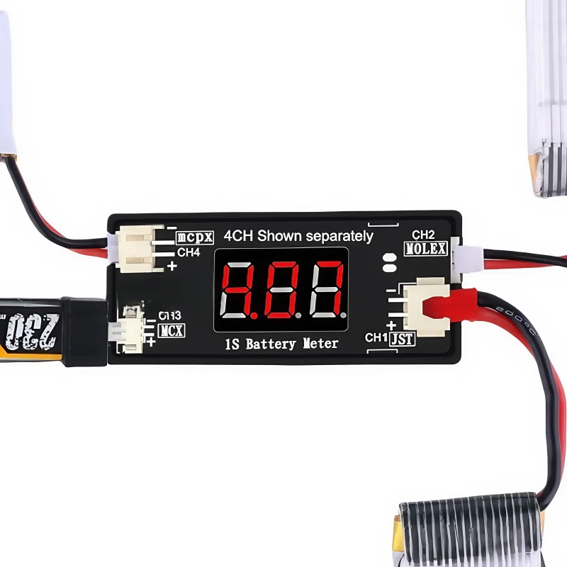 1S 전자 디스플레이를 갖춘 1S 리튬 배터리 전력 테스터는 원격 제어 액세서리 FPV 드론에 적합합니다.