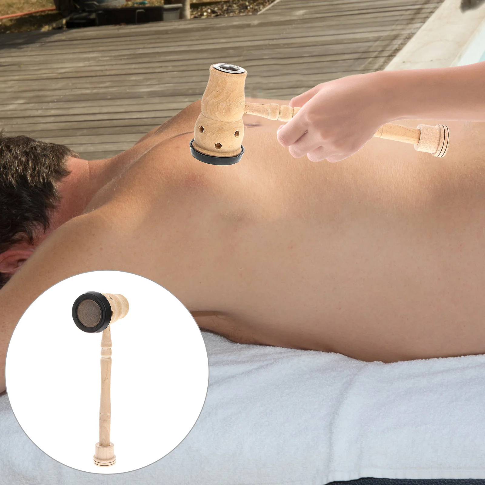 صندوق الموقد عصا الموقد، صندوق شفاء خشبي صغير لعلاج الكى، حامل موكسا بفتحة واحدة محمول مع التحكم في درجة الحرارة، #3