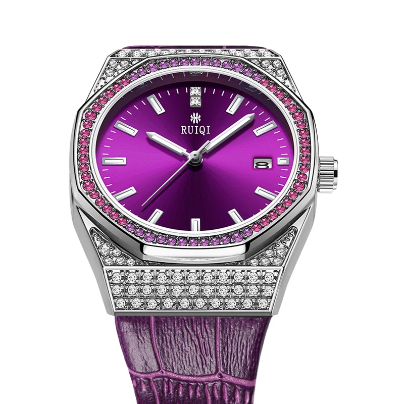 New Style Violet High-End Ladies Wrist Watch Luxury Diamond Waterproof Luminous Women\'s Watch