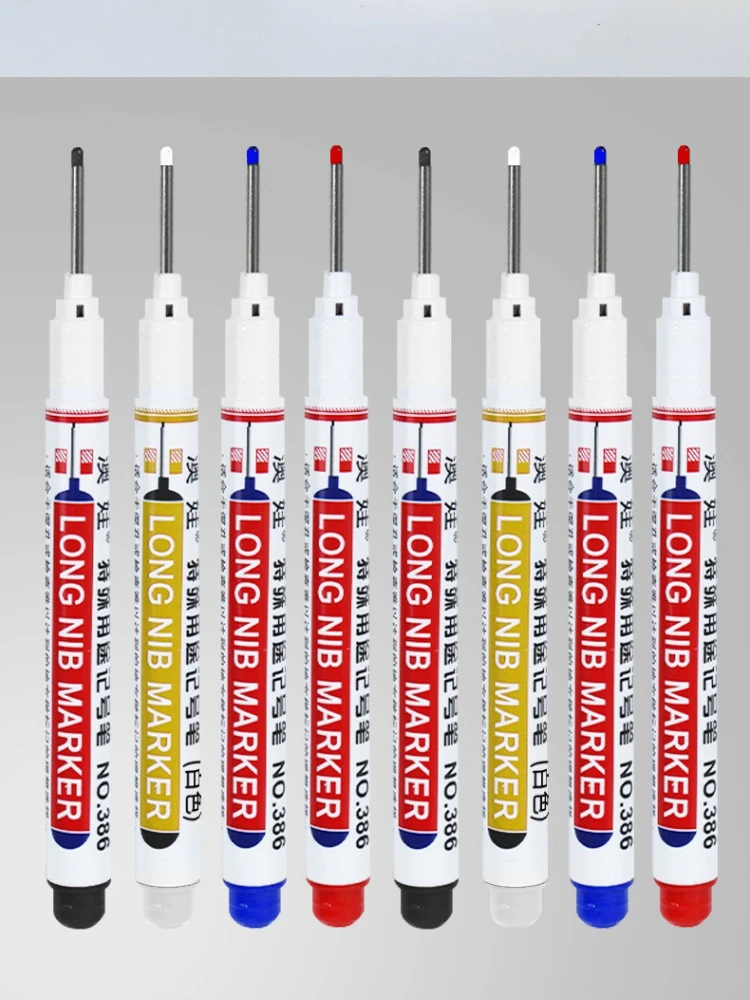 Stylo marqueur à aiguille longue, rouge bleu, étanche, spécial salle de bains, jardin, travail du bois, verre, métal, bricolage, trous profonds, stylo à huile