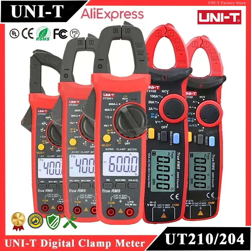 UNI-T UT210E UT210 UT204 Plus Clamp Meter Digital Professional Multimeter Pliers Ammeter Voltmeter Electrical Multi Tester