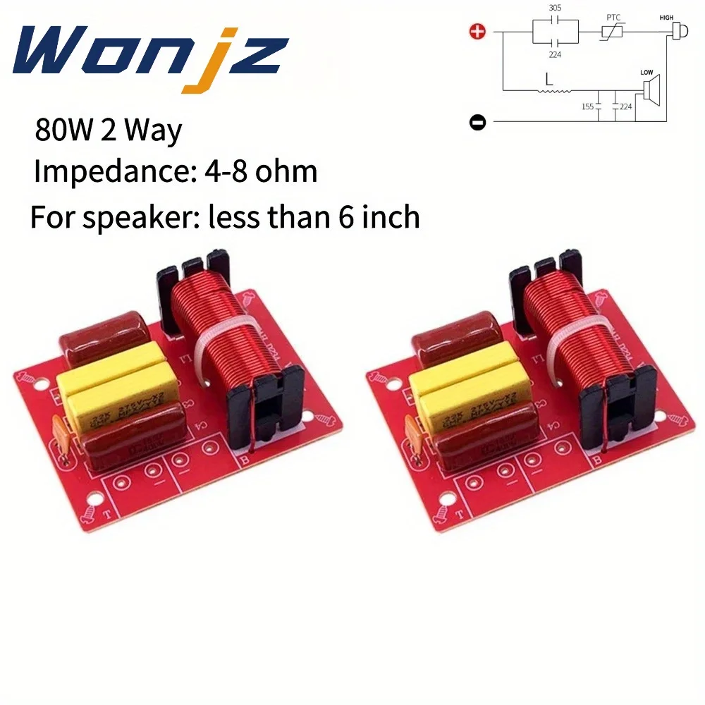 WEAH-234 80 W 2-Way Speaker Frequency Divider，Treble & Bass Audio Filter—perfect for speaker