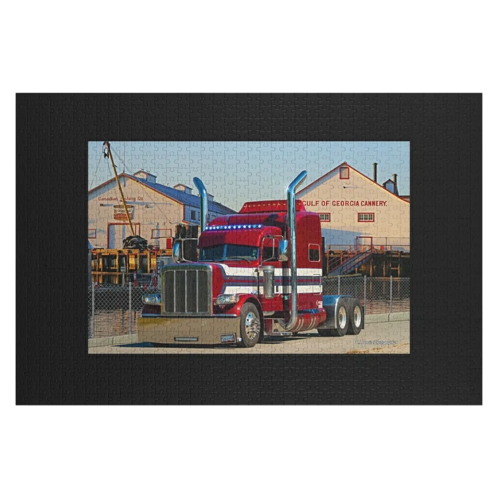 Peterbilt with blue lights Jigsaw Puzzle Works Of Art Photo Personalized Gifts Customized Gifts For Kids Wooden Animal Puzzle