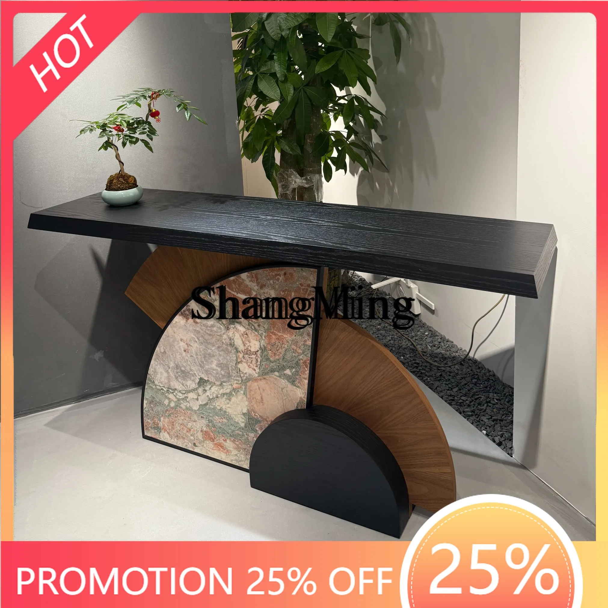 

FG good-looking Vintage Creative Solid Wood Entryway Table Villa Entrance Hallway Console Living Room Entryway Table