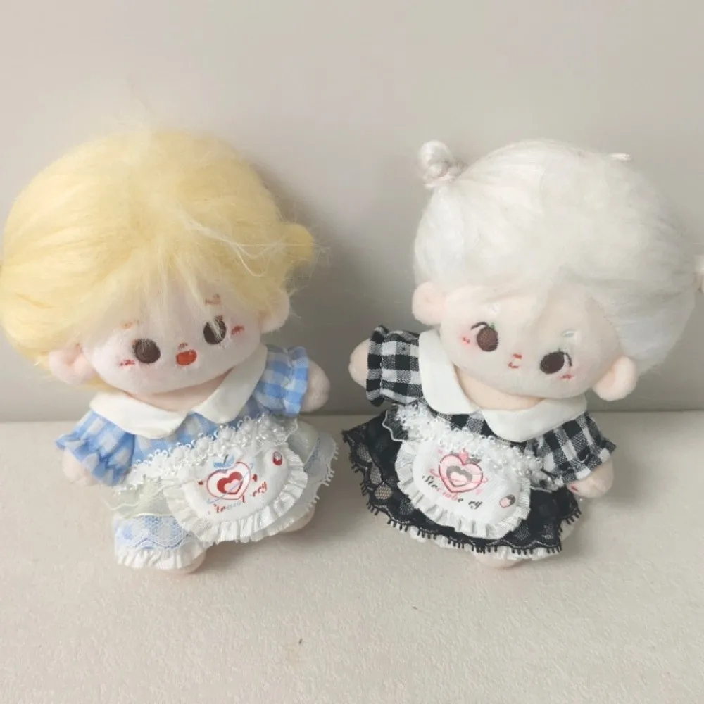 Ropa sin atributos, vestido a cuadros, ropa de algodón de 10cm, traje bonito, conjunto Mini con delantal, conjunto de accesorios