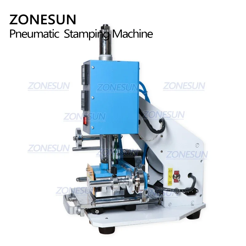 ZONESUN ZS-819B Pneumatische automatische Heißfolienprägemaschine aus Leder, Wärmepresse für Papier, individuelles Hochzeitseinladungs-Logo