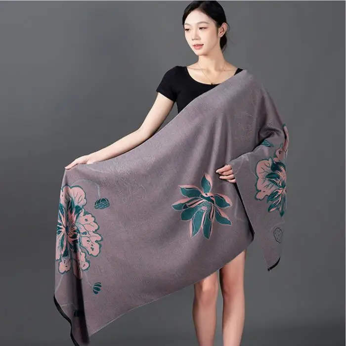 Fashion Shawl Cashmere Wrap Scarf Women Shawl Scarf Ethnic Style Warmth Luxury Warm Scarves Floral Women Jacquard Weave Shawl