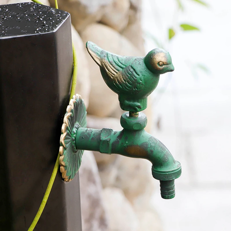 Bronze Animal Modelling Outdoor Faucet Copper Patio Garden Outdoor Washing Machine Faucet Vintage Bronze