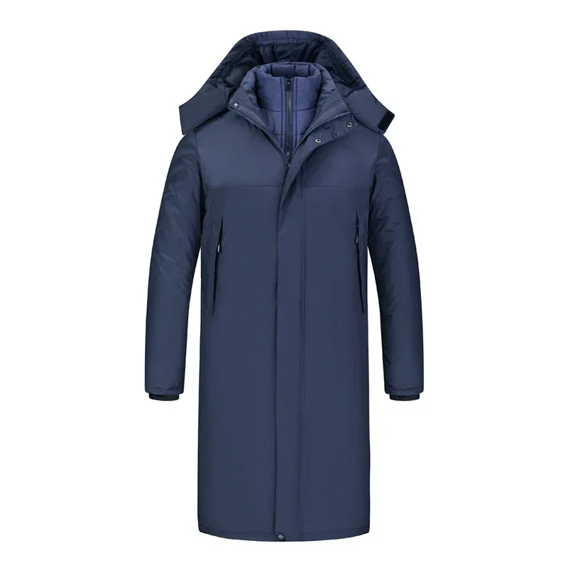 Giacca lunga invernale da uomo di lusso 3 1 in -1 Set da 2 pezzi rimovibile Giacca imbottita calda Nuovo parka giacca a vento con cappuccio spesso impermeabile