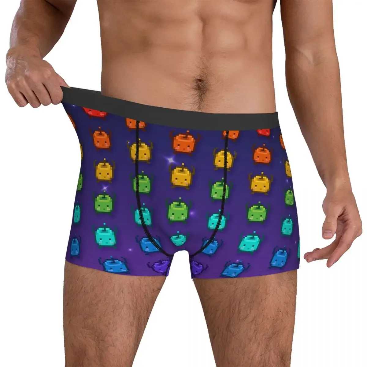 Boxer Underpants Shorts Stardew Valley Rainbow Junimos Panties Men's Breathable Underwear for Homme Man Boyfriend Gifts