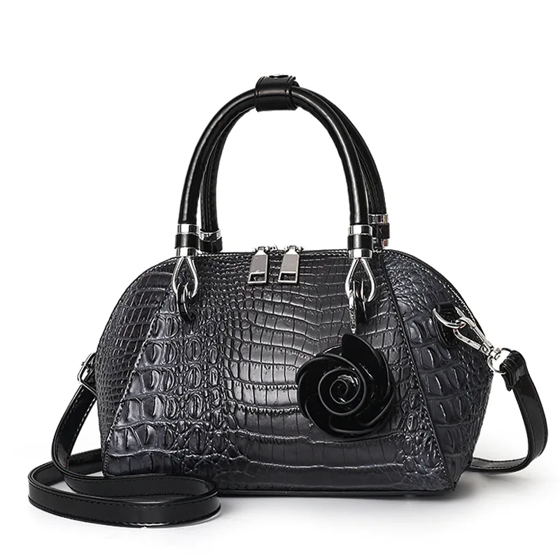 Luxury Alligator Handbags  Big Capacity PU Leather Flowers Crossbody Shoulder Bags for Women Messenger Ladies Shoulder Bag