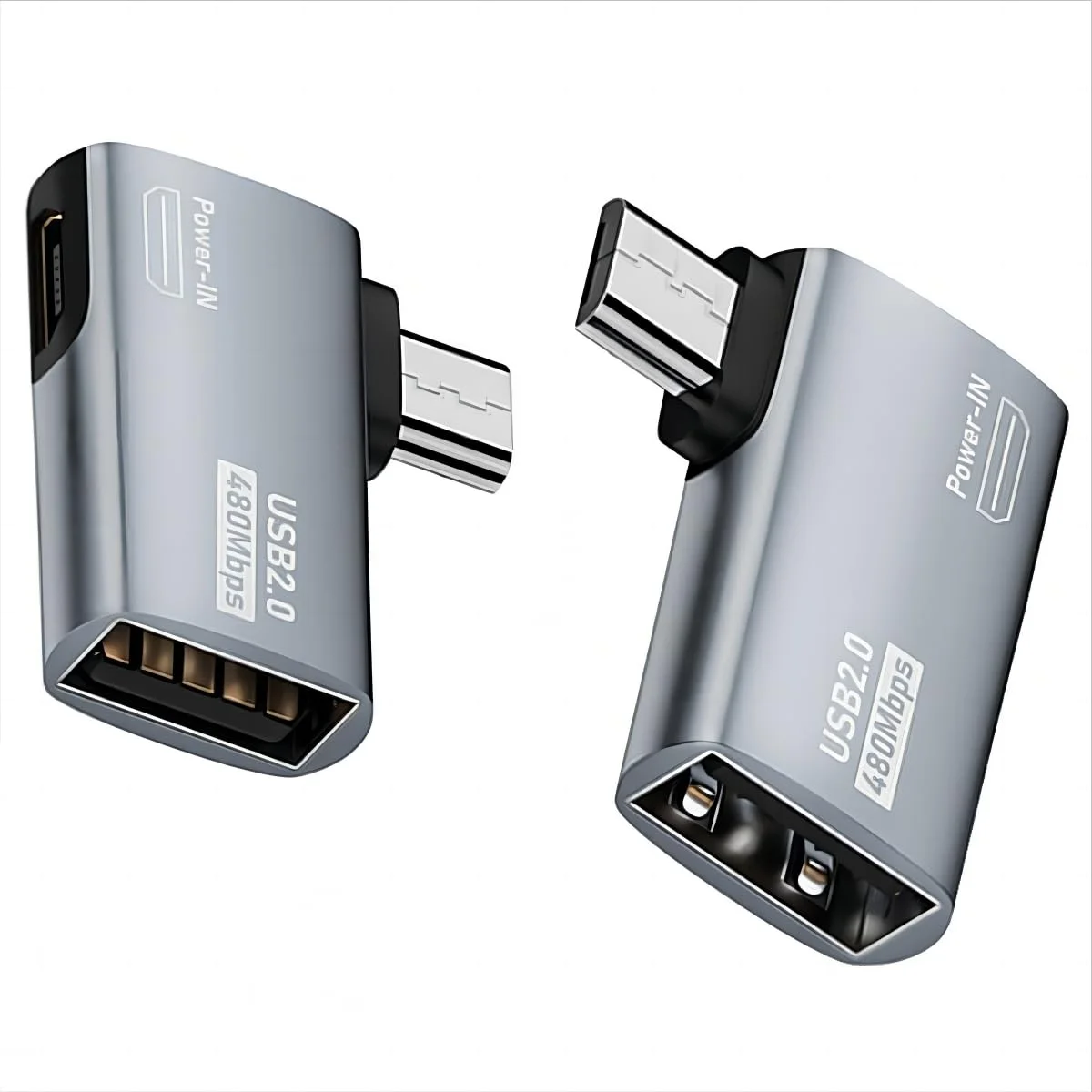 

Adaptador de Cable OTG 4K, adaptador Micro USB a USB OTG alimentado en ángulo izquierdo de 90 grados para TV, tableta, Fire TV S