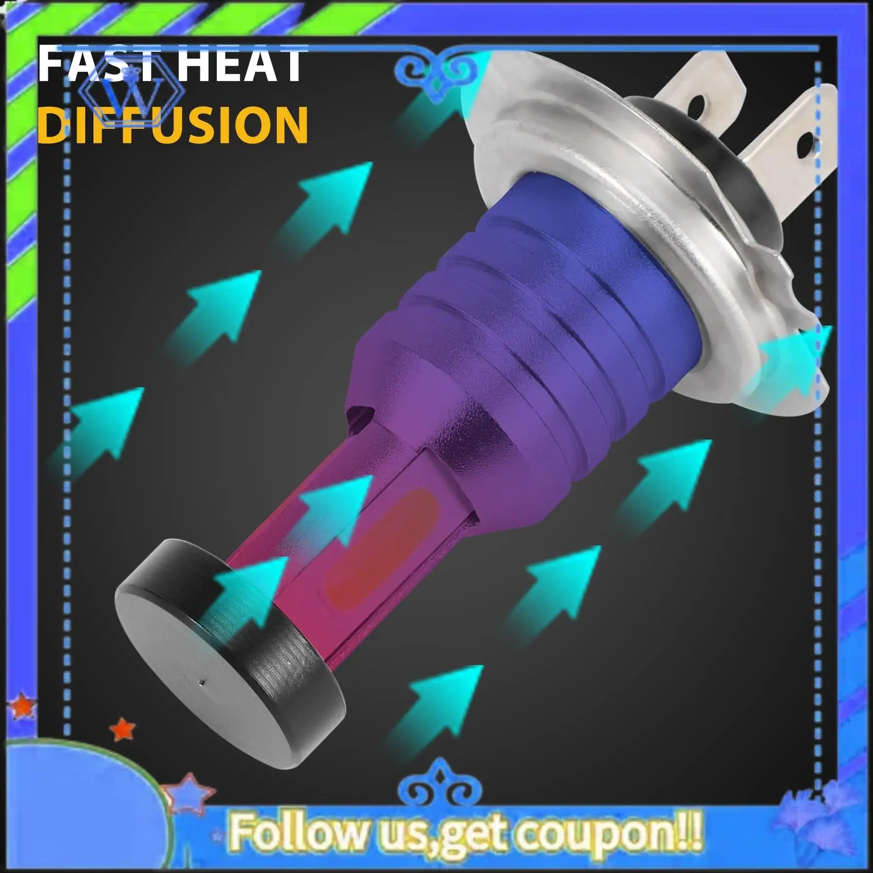 

M46K-2X H7 Комплект светодиодных ламп для фар High Low 100W 30000LM Супер яркий 6000K Белый