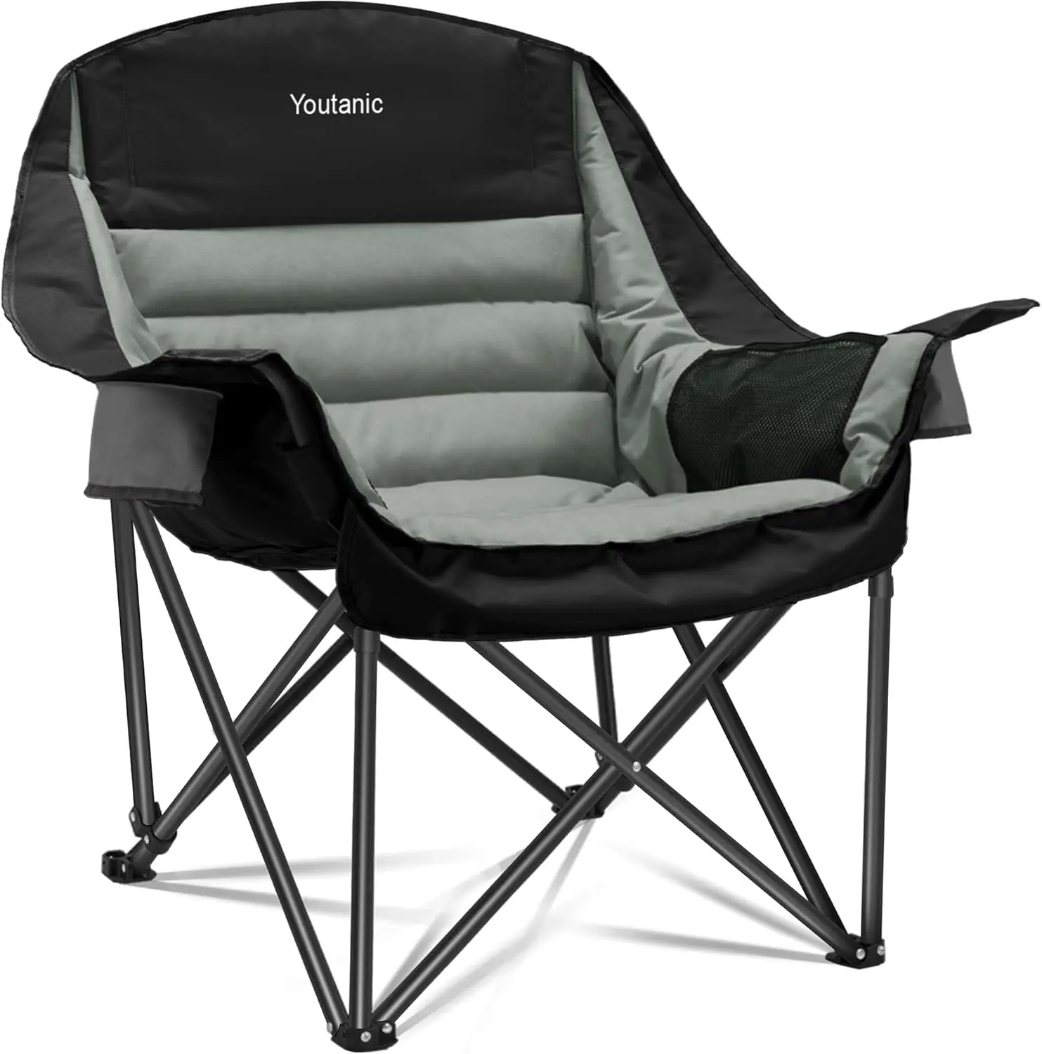 

Portable Folding Camping Chair with Side Pockets, Cup Holders & Carry Bag - Supports 400lbs