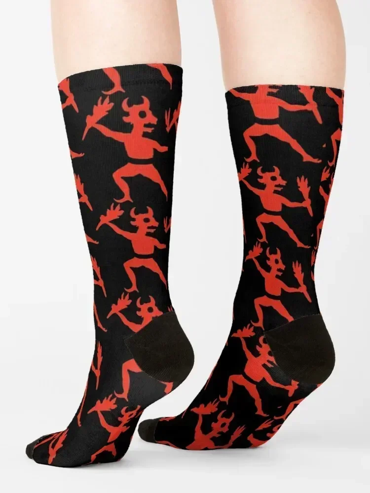 Red Devil Socks hiking custom soccer anti-slip happy Women Socks Men's