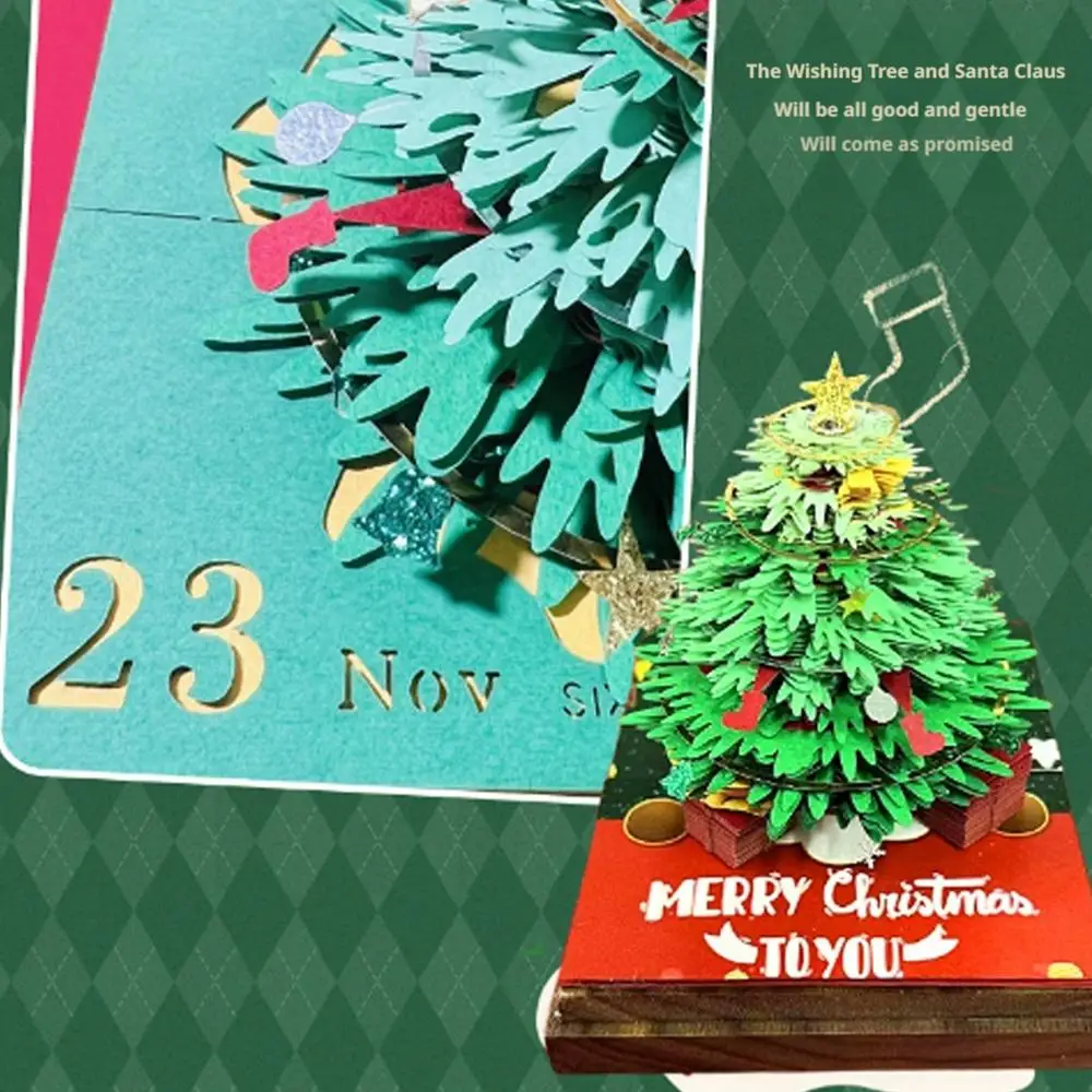 2026 ثلاثية الأبعاد شجرة عيد الميلاد التقويم مذكرة الوسادة التقويم المسيل للدموع بعيدا ورقة نحت الفن لتقوم بها بنفسك لزجة ملاحظة سطح المكتب ديكور للعام الجديد Gi Z8Y9