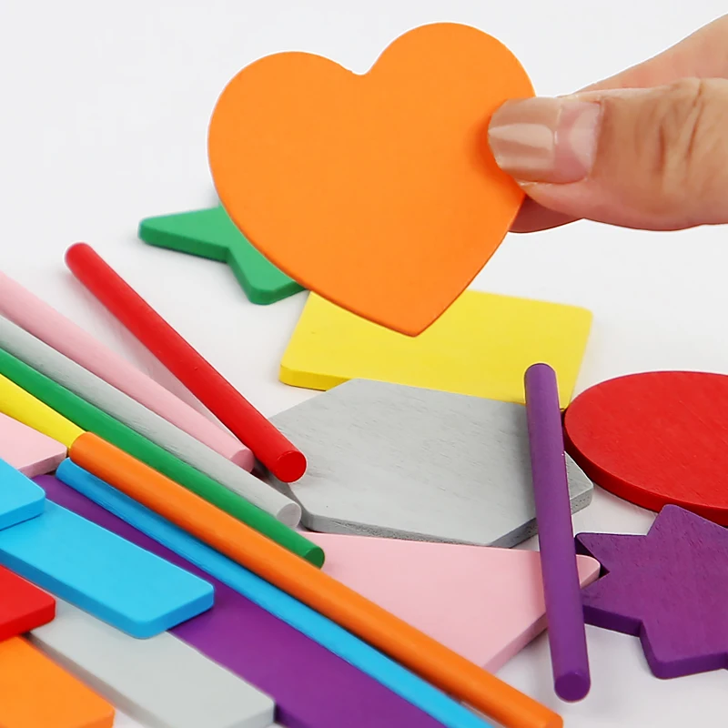 Montessori Houten Kleursorteerspeelgoed Vorm Matching Fijne Motoriek Speelgoed Zintuiglijk Spel Vroeg Educatief Puzzelspeelgoed voor peuters