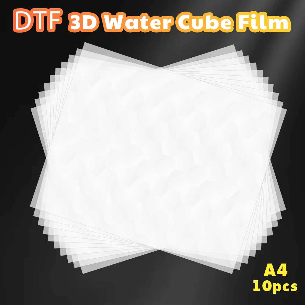 

10 листов пленки для 3D-печати Water Cube (8,3 x 11,8 дюймов), термотрансферная пленка DTF - совместима с струйными принтерами, долговечная.
