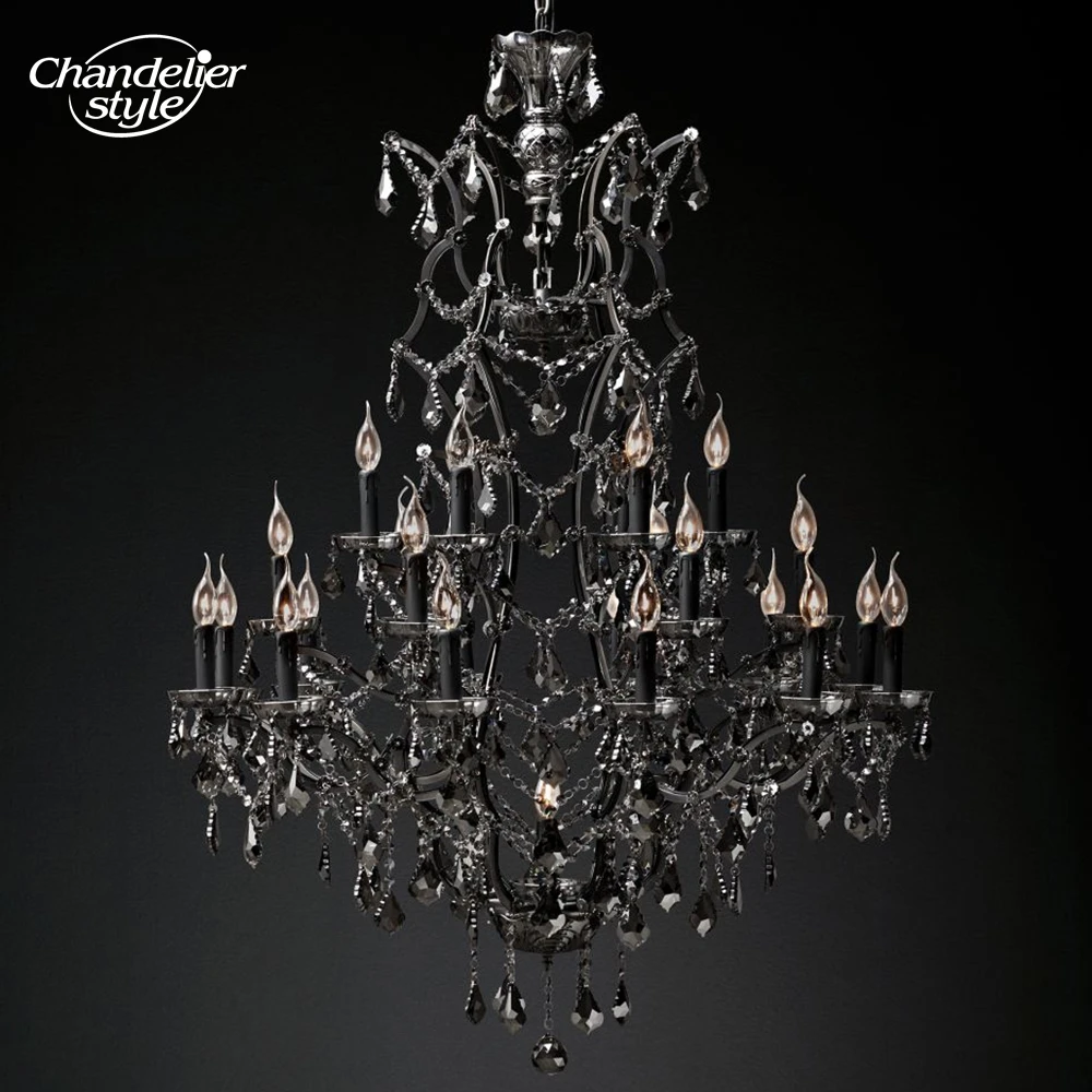 

Modern LED Chandeliers Candle 19th C. Rococo Iron & Crystal Round Chandelier Dining Room Bedroom Living Room Hanging Lights