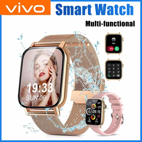 Reloj inteligente VIVO Android iPhone pantalla HD de 2,01 pulgadas respuesta hacer llamadas mensaje preservación modos deportivos DIY Dial pronóstico del tiempo para