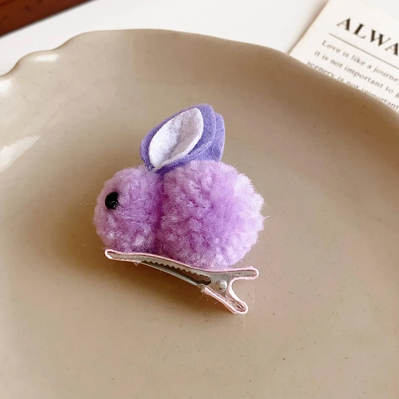 1/2/10 قطعة صغيرة لطيف أفخم الأرانب الحيوان منقار البط مقاطع الشعر للنساء شخصية هامش دبابيس الشعر مجموعات الإكسسوارات