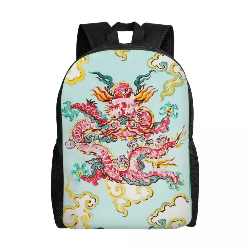 

Enter The Dragons Antique Chinoiserie Laptop Backpack Women Men Fashion Bookbag for College School Students Bags