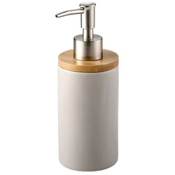 400Ml Ceramic Soap Dispenser Nordic Style Lotion Dispenser Soap Dispenser for Kitchen and Bathroom -Grey