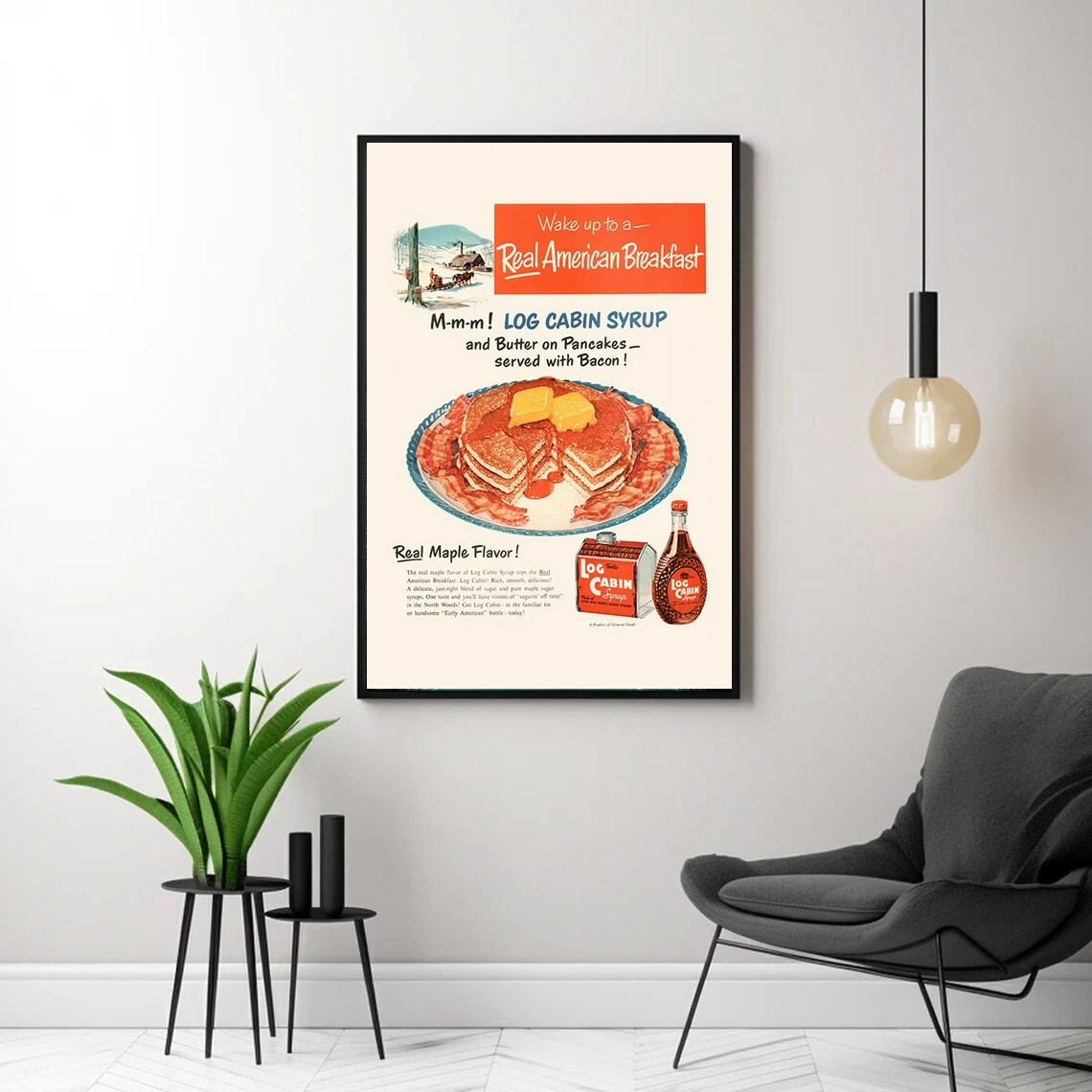 إعلان RETRO BREAKFAST - إعلان الفطائر الرجعية - ريترو مطعم الفن على جانب الطريق عشاء الفن الإفطار ملصق المطبخ جدار الفن الرجعية سجل الكابينة #1