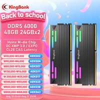 KingBank Memoria RAM DDR5 6000MHz 24GBx2 Gaming Desktop Memory Ram 288Pin DIMM DDR5 RAM XMP 3.0 Black RGB Ram Hynix M die CL28