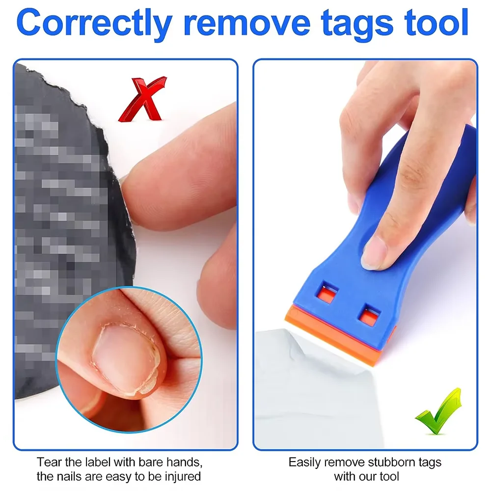 Plastic Scraper for Wig Double Sided Tape Removal Car Sticker Glue Residue Remover Non Scratch Cleaning Tool for Hairpiece Glass
