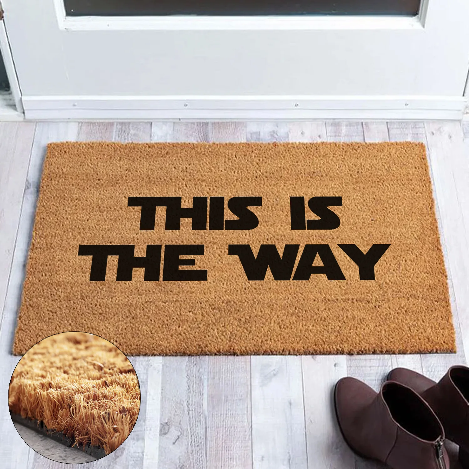 Funny Coir Doormat This Is The Way Welcome Front Porch Decor Doormat For The Entrance Way Personalized Front Door 23.6x15.7 in