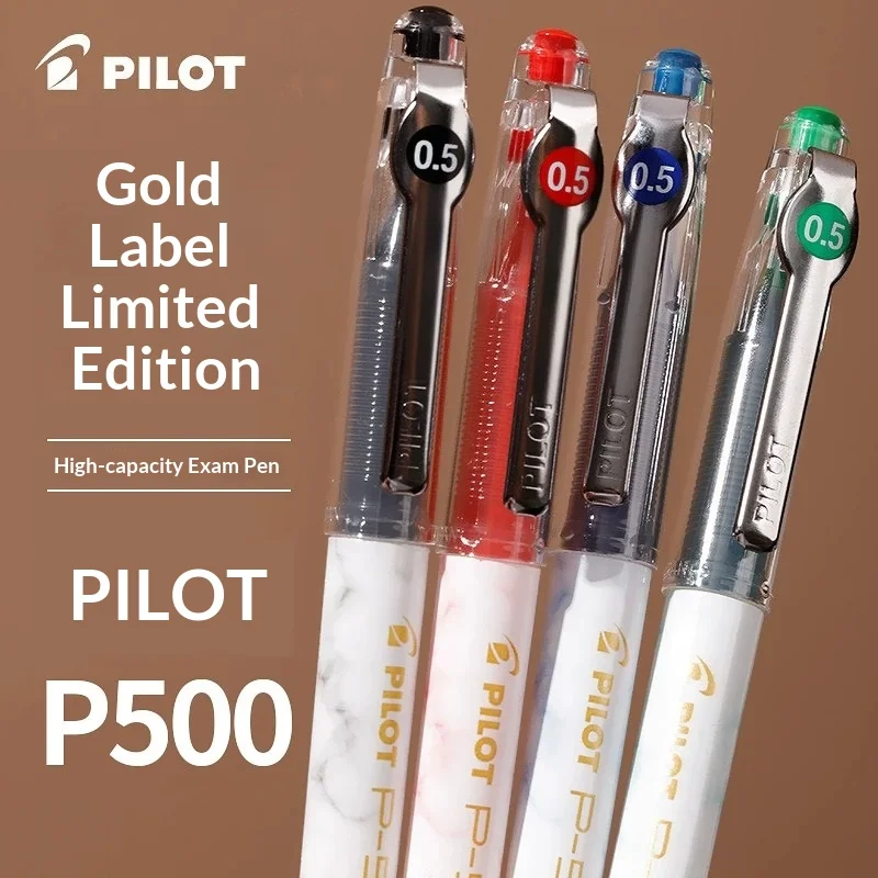 Japan PILOT P500 Extra-Fine Needle Tip Gel Pen Large Capacity Quick-drying 0.5mm Exam School Supplies Office Stationery