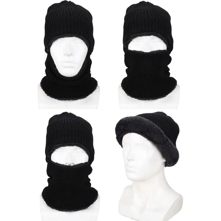 Passamontagna lavorato a maglia più caldo cappello antivento che copre il viso per uomo donna in pile sport all'aria aperta