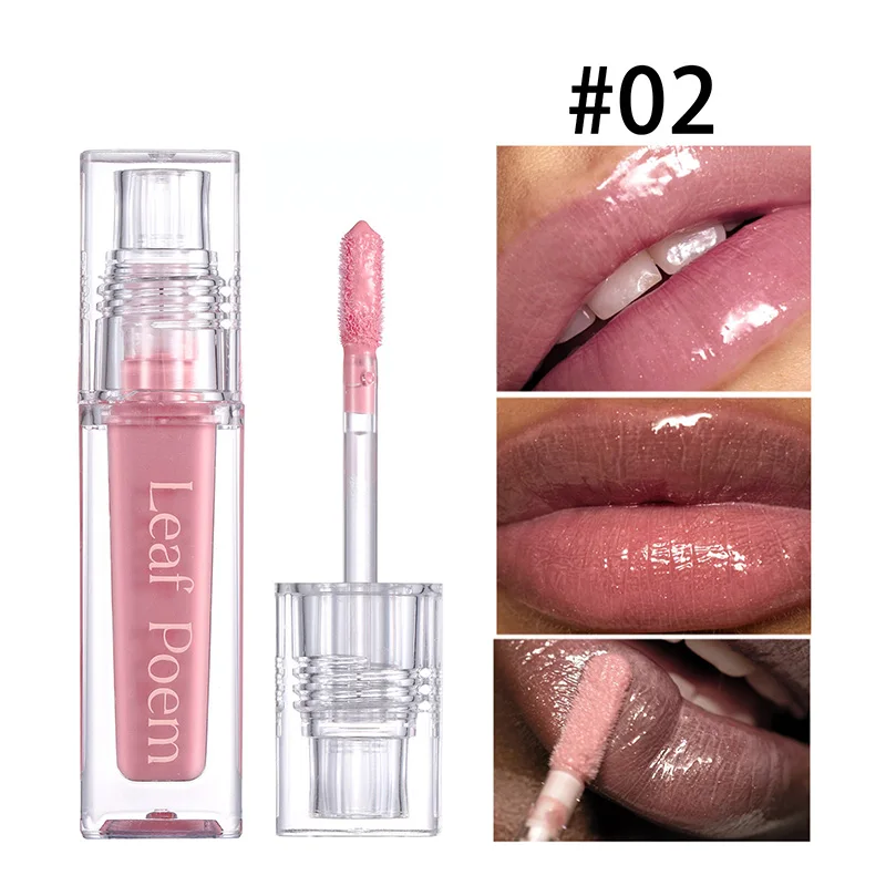 Clear Lip Gloss Makeup Hydrating Pearlescent Glitter Plumping Moisturizing Natural Pink Lip Glaze Reduce Lip Wrinkles Lips Care