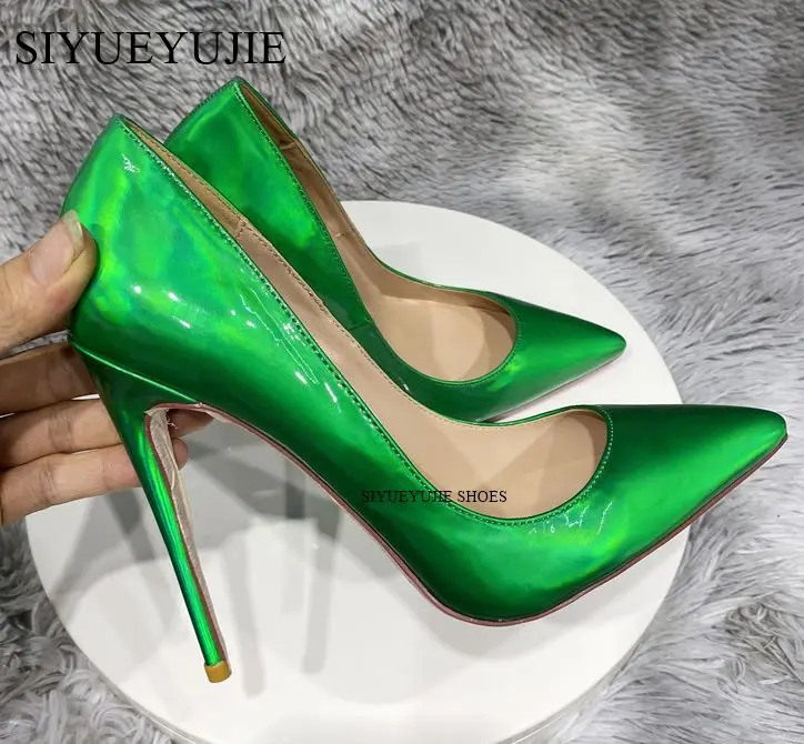 Scarpe classiche con tacco alto in pelle verniciata nera décolleté donna 12cm Tacones scarpe a punta tacchi a spillo Talon Femme scarpe da sposa Sexy