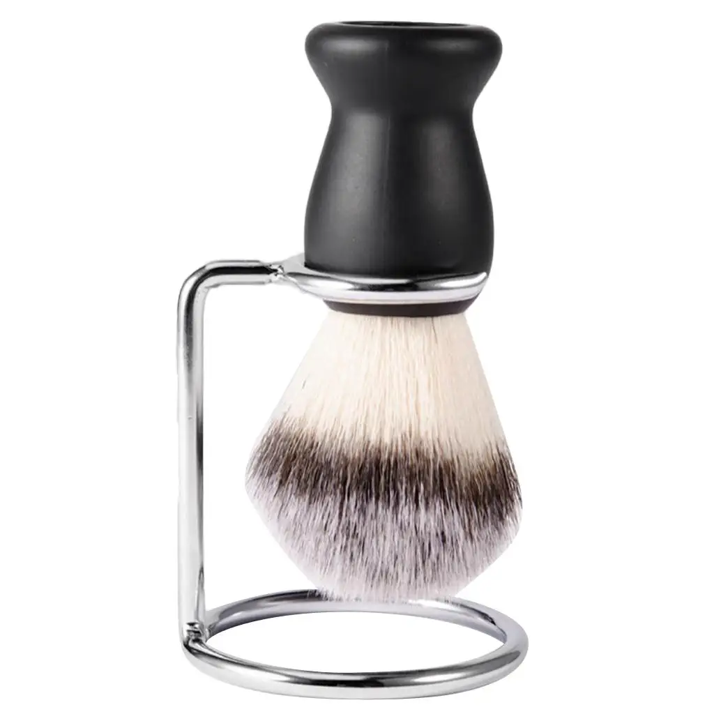 Men's Shaving Brush Set With Shaving Brush Stand Holder - Barber Salon Whiskers Cleaning Set