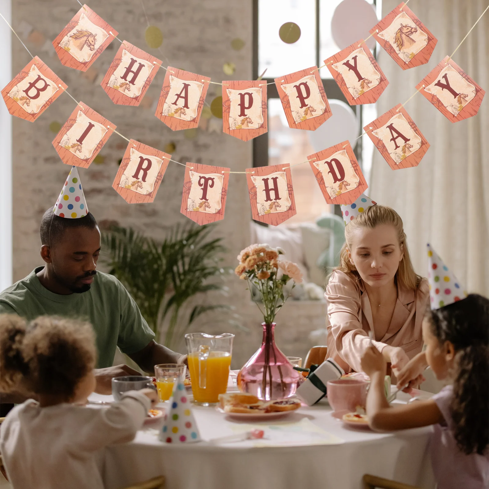 

1 Set Western Theme Party Decoration Cowgirl Cowboy Birthday Banner Cake Picks Cupcake Topper Fruit Skewers Latex Balloons For