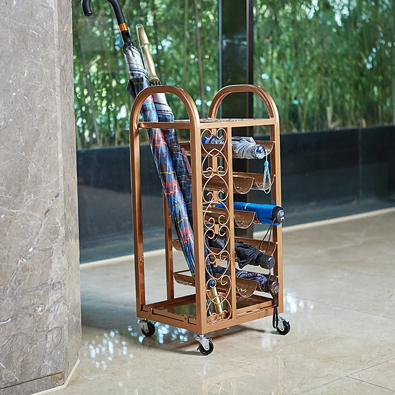 

Creative Golden Umbrella Rack Household Storage Rack Hotel Lobby Umbrella Storage Bucket Commercial Placement Umbrella Rack