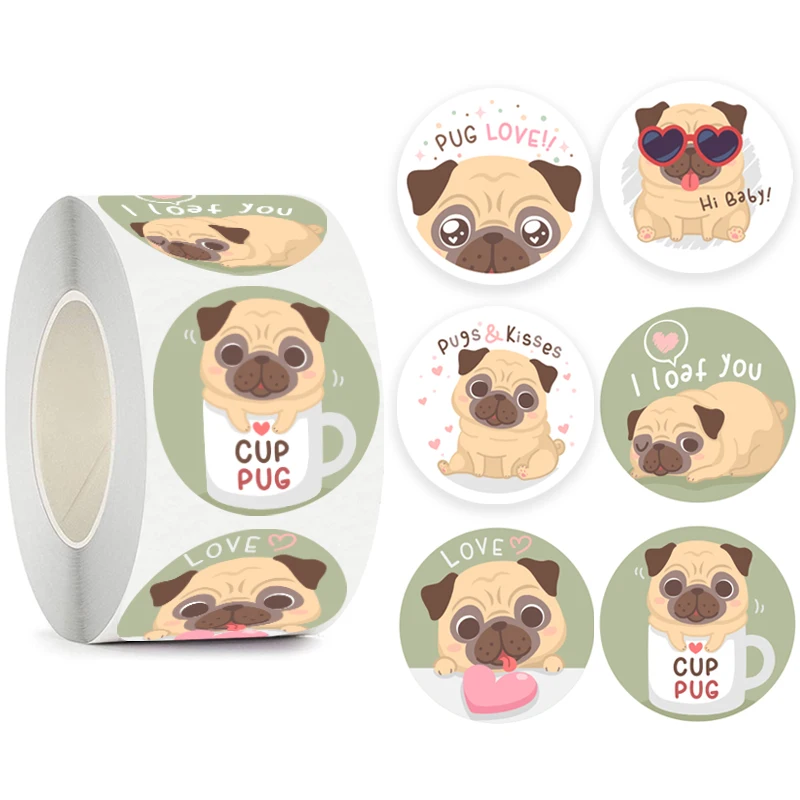 500pcs Cartoon Animal Stickers for Kids 6 Designs Pattern Dogs Classic Toys Sticker School Teacher Reward Sticker Stationery