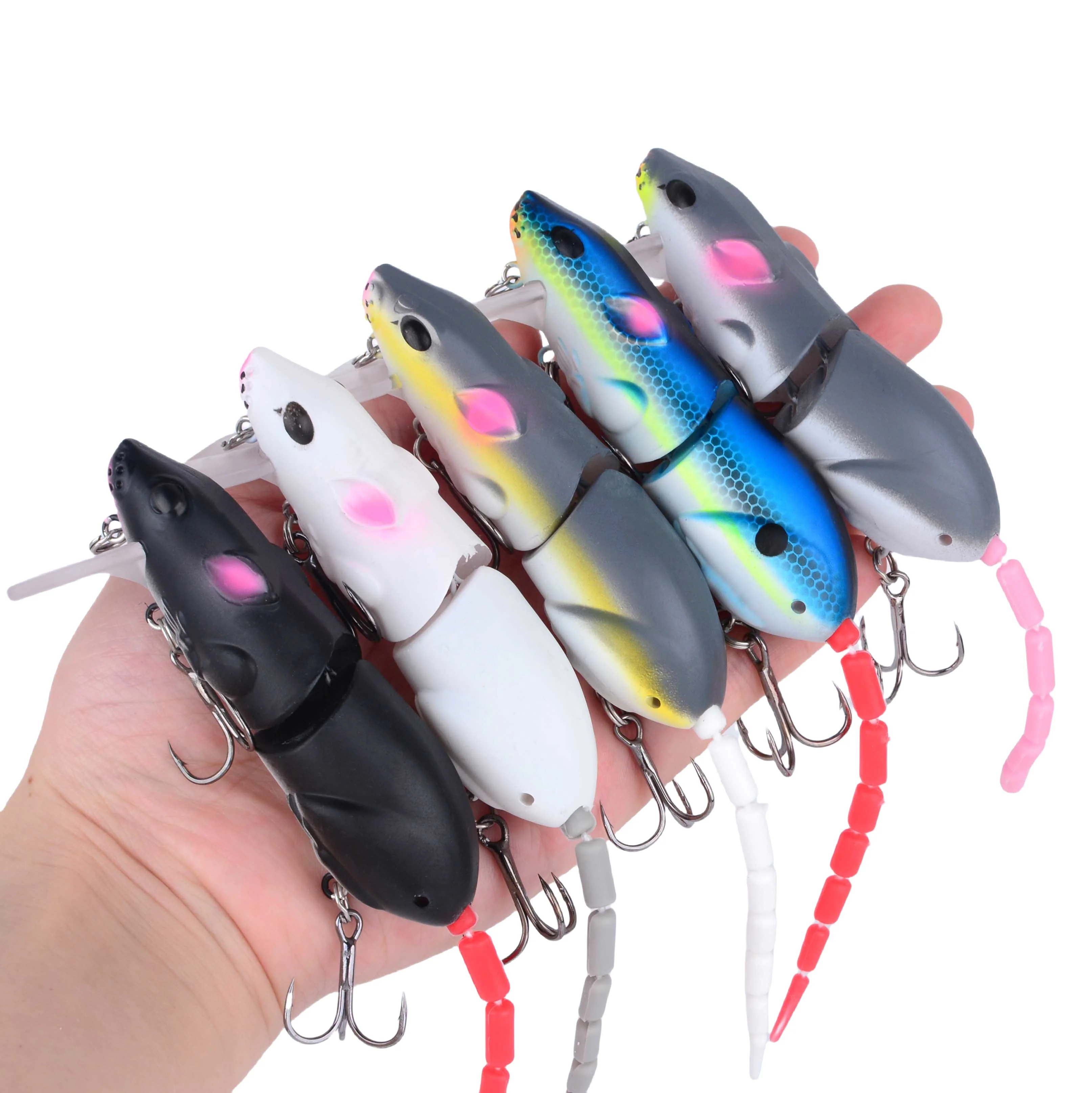 Isca Artificial de Rato de Plástico 15,5CM para Pesca, Isca Flutuante para Pike, Bass, Minnow, Acessórios de Pesca