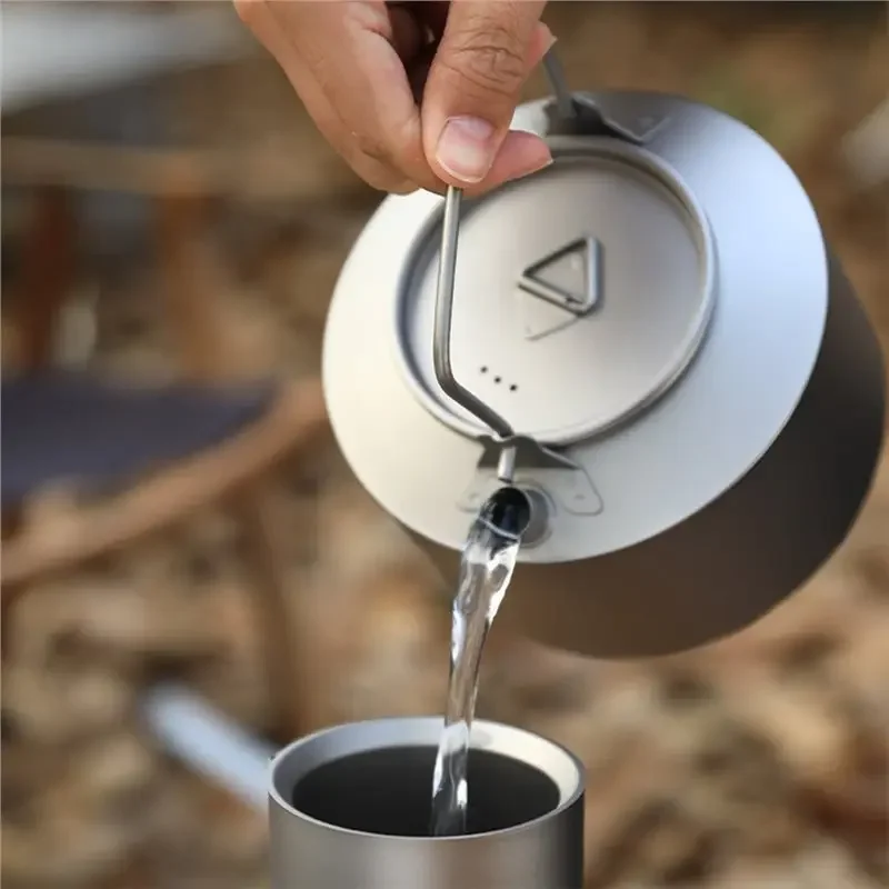 For Hot Water And Tea Camping Kettle In Titanium, Ultralight 980Ml Design For Picnic Perfect