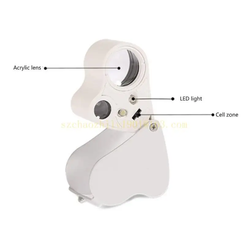

62KA Jeweller's Glass 30 x 60 Illuminated Loupe Jewellery Glass with LED Light for Gemstones