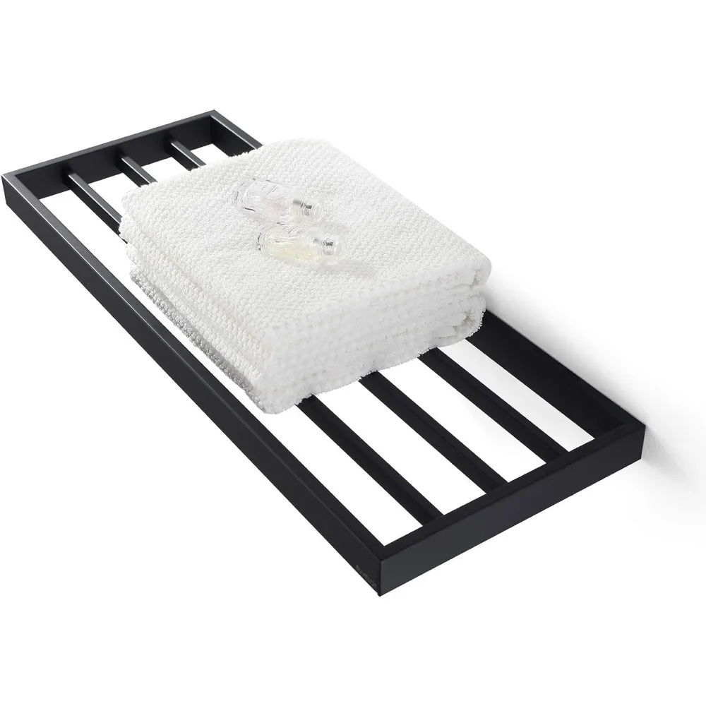 Modern Wall-Mounted Bathroom Towel Rack, Minimalist Style, Hotel-Inspired Towel Shelf, 24-Inch Towel Bar Holder