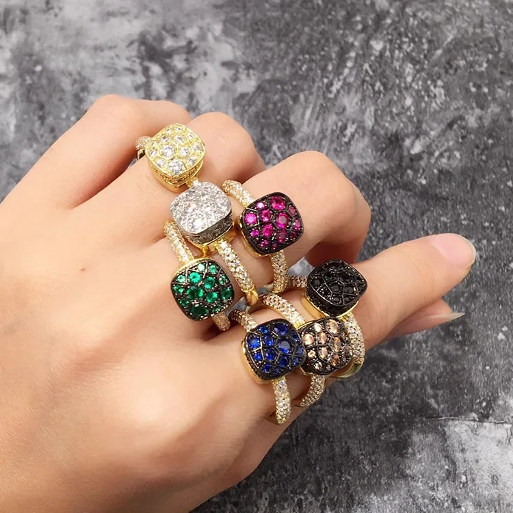 Customizable Colors With Stone Rhinestone Classic Honeycomb Style Black Green Blue 10mm Crystal For Women Fine Jewelry - view 5