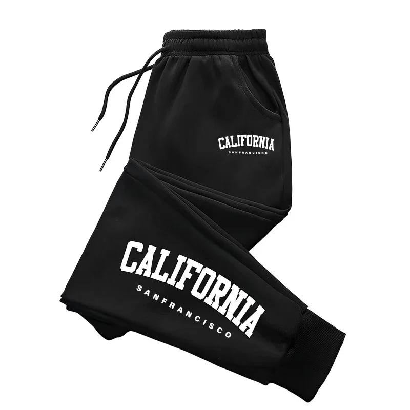 

California Sweatpants for Man All Season Daily Casual Sports Versatile Jogger Pants Home Outdoor Comfort Trousers Men's Clothes