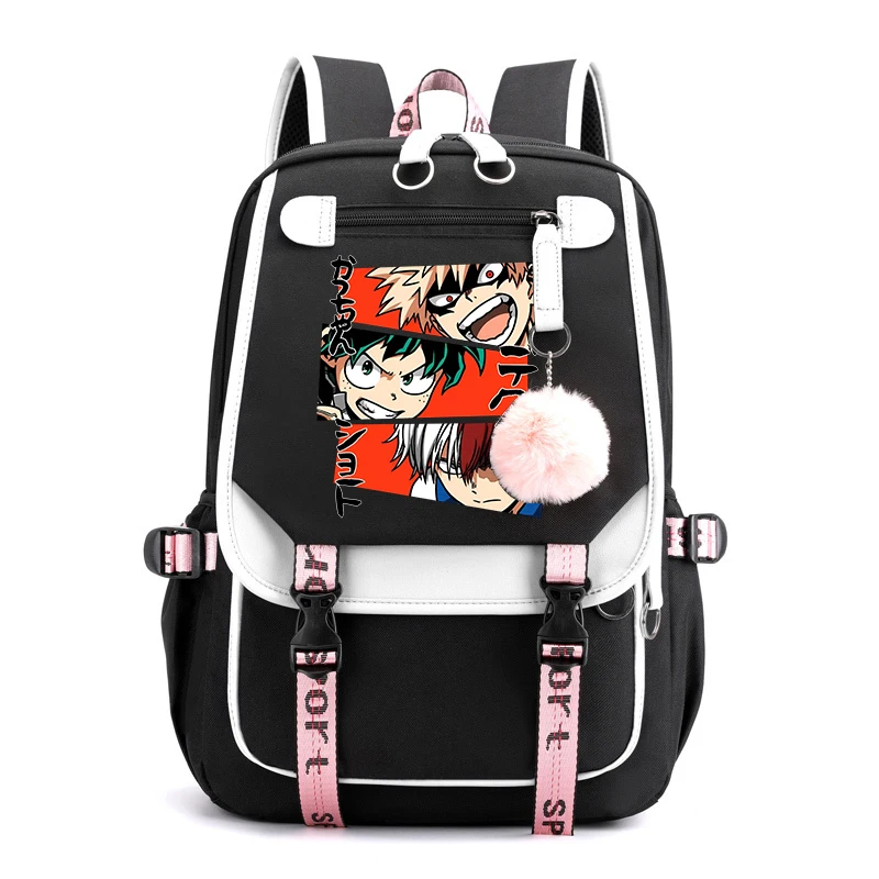 Anime Deku Bakugou Katsuki Todoroki Shoto Backpack Women Men Travel Bag Teenager Girl School Bags Backpack Laptop Bags Daily Bag